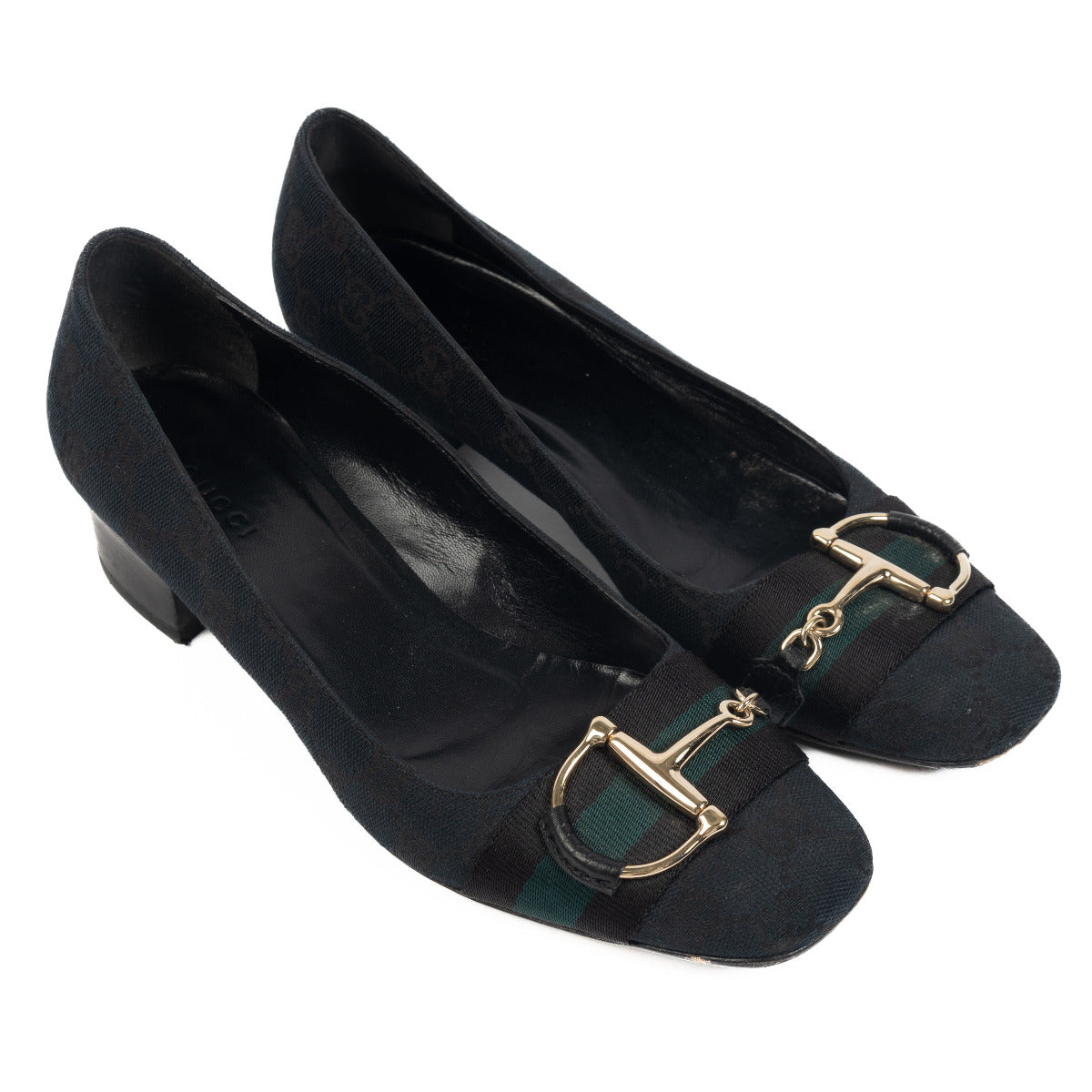 Gucci Black Fabric GG Pumps - size 37.5