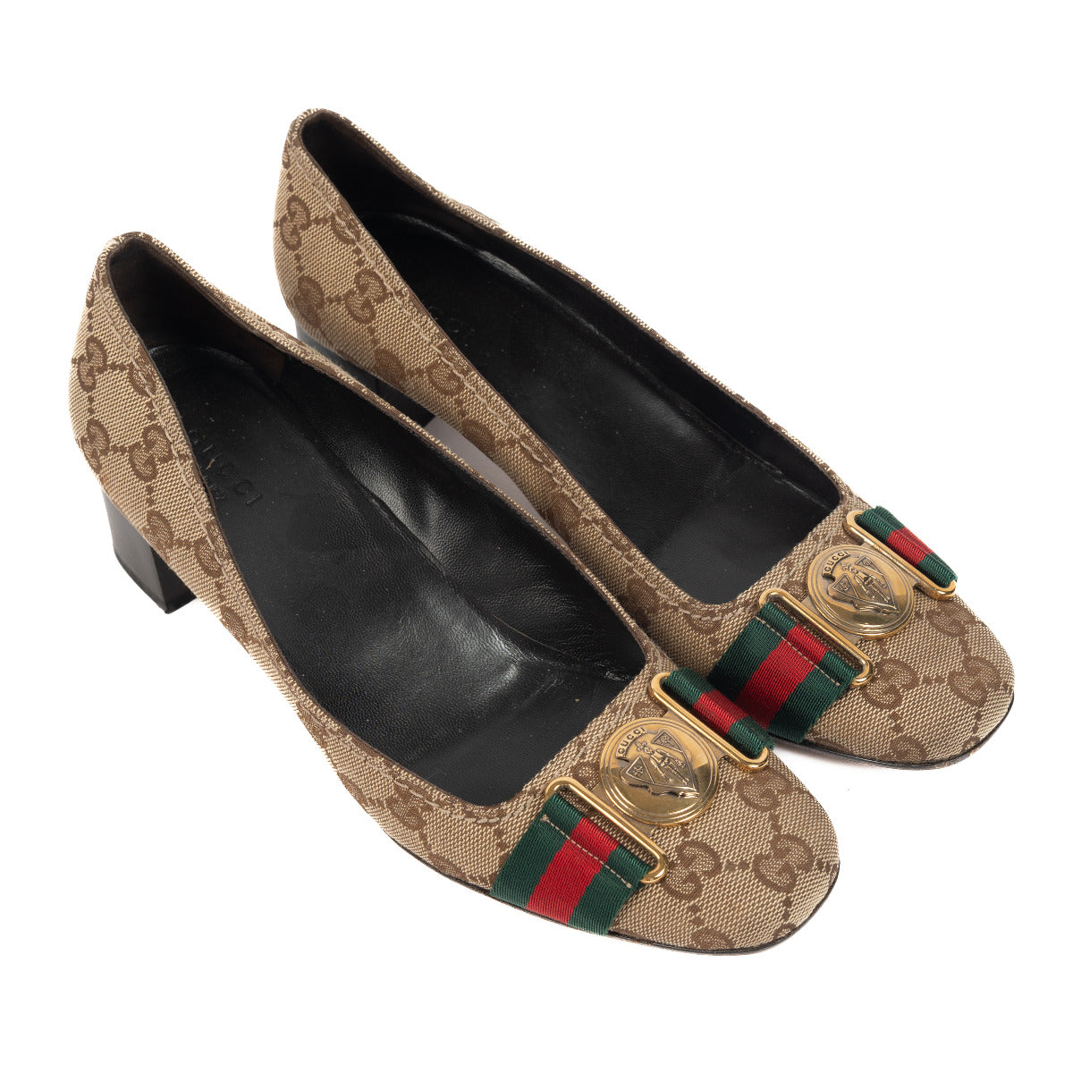 Gucci Monogram Web Pumps - size 37