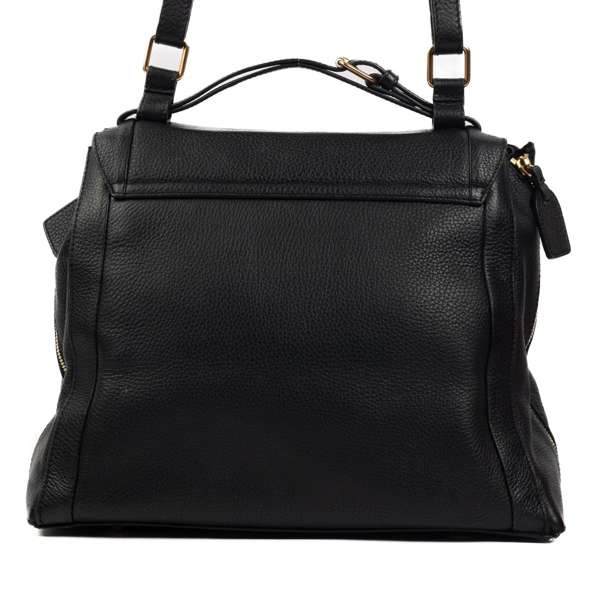 Shop Safe online at Labellov in Antwerp this 100% authentic second hand Chloé Black Grained Leather Top handle