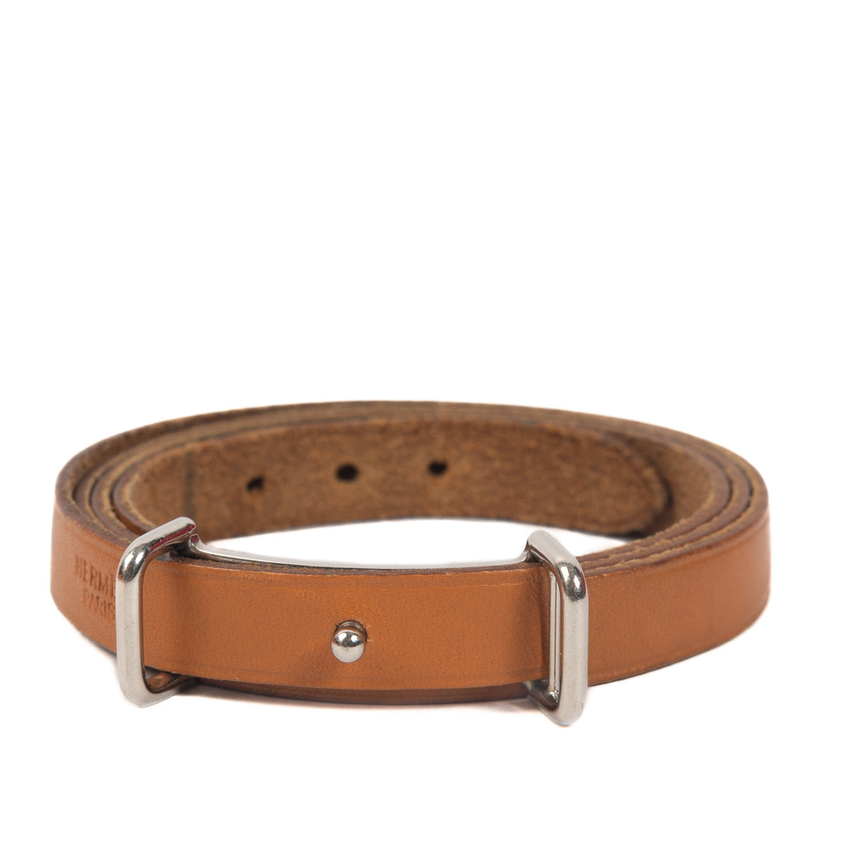 Hermès Cognac Leather Hapi 3 Bracelet for the best price at Labellov secondhand luxury.