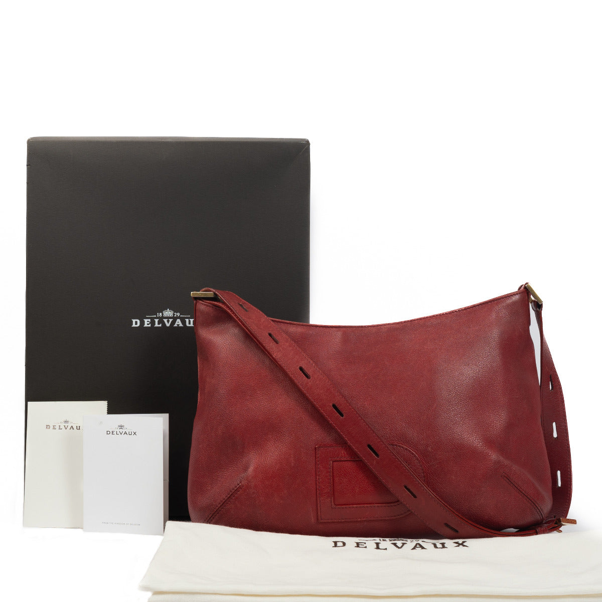 Delvaux Red Louise Besace Polo Crossbody Bag
