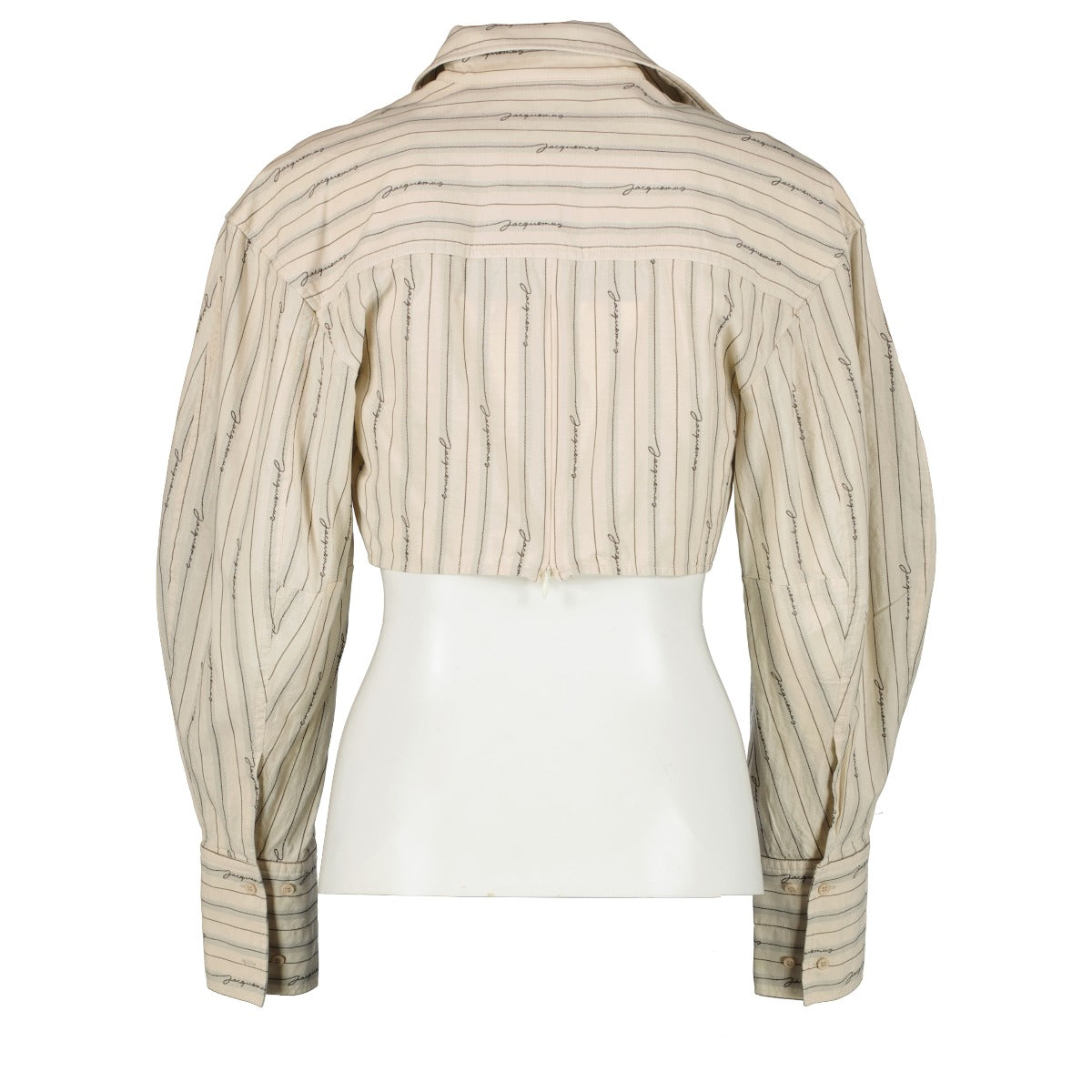 Jacquemus Le Raphia La Chemise Plidao Logo Cropped Shirt