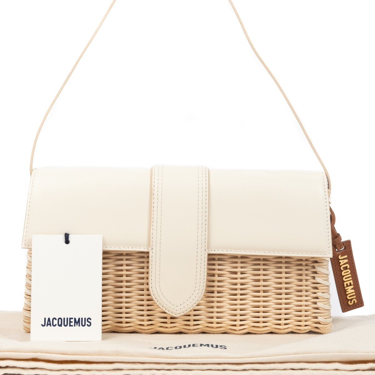 Shop 100% authentic second-hand Jacquemus White Le Bambino Wicker Bag on Labellov.com