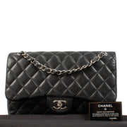 Aan de beste prijs bij Labellov Chanel Large Lambskin Classic Flap Bag PHW tweedehands luxe in Antwerpen en Knokke.