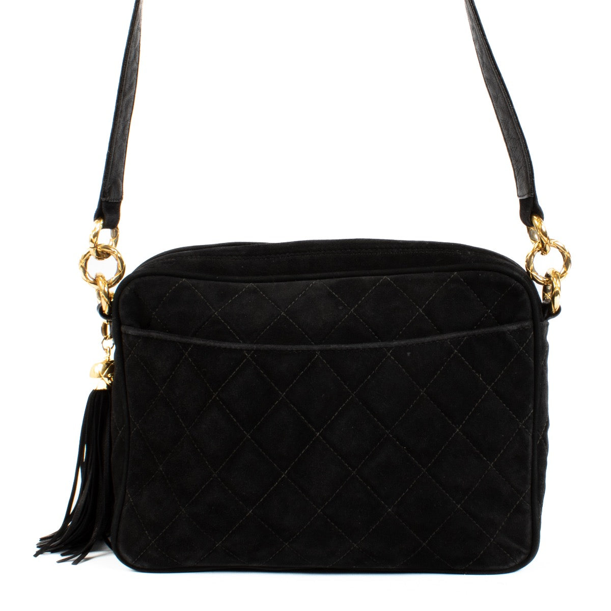 Chanel Black Suede Vintage Camera Bag