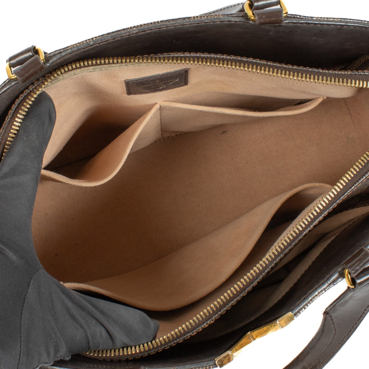Shop 100% authentic Louis Vuitton Damier Ebene Kensington Top Handle Bag at Labellov.com.