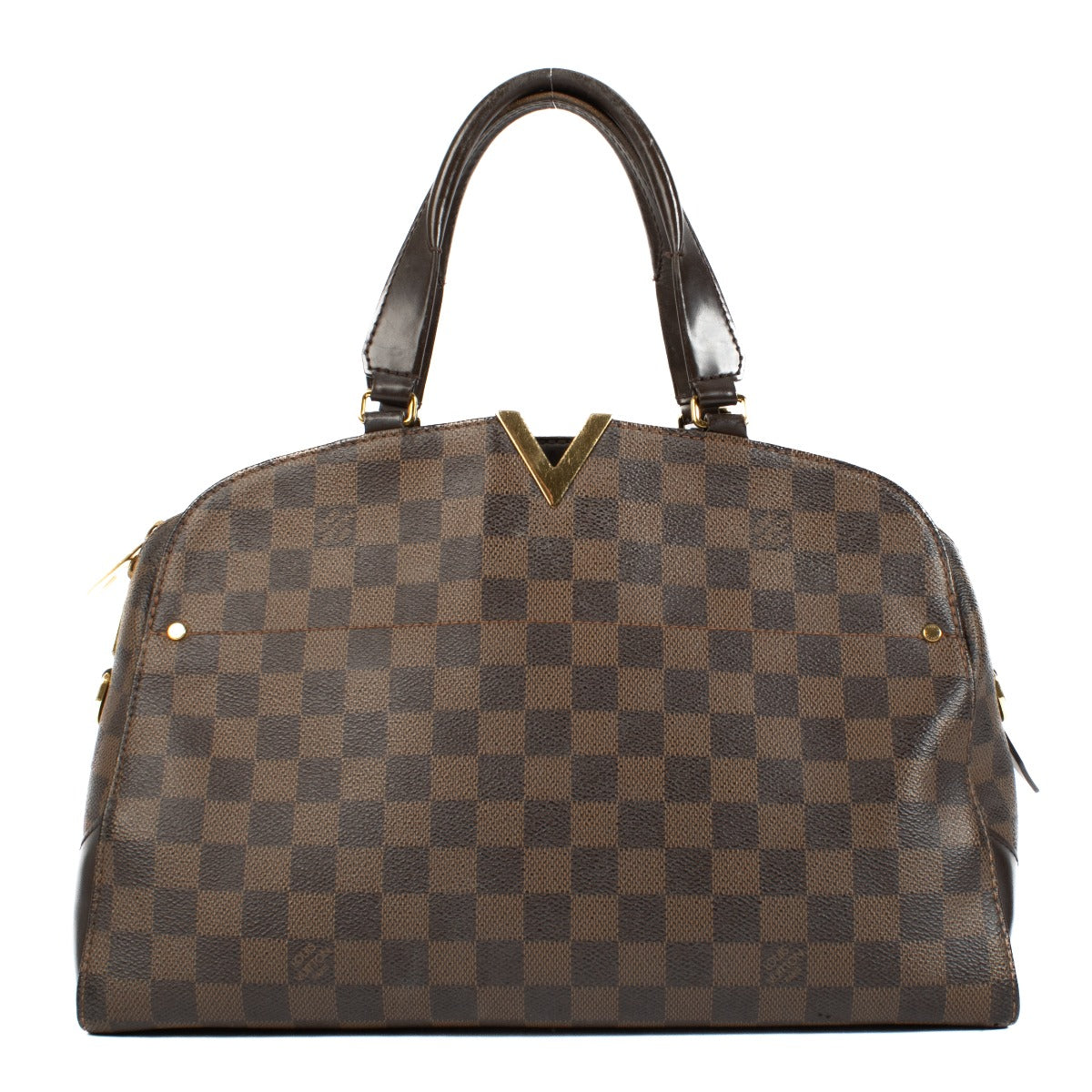Shop 100% authentic Louis Vuitton Damier Ebene Kensington Top Handle Bag at Labellov.com.