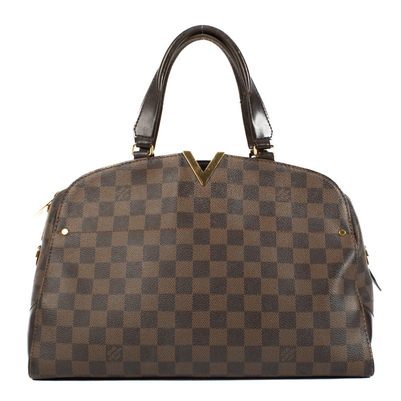 Shop 100% authentic Louis Vuitton Damier Ebene Kensington Top Handle Bag at Labellov.com.