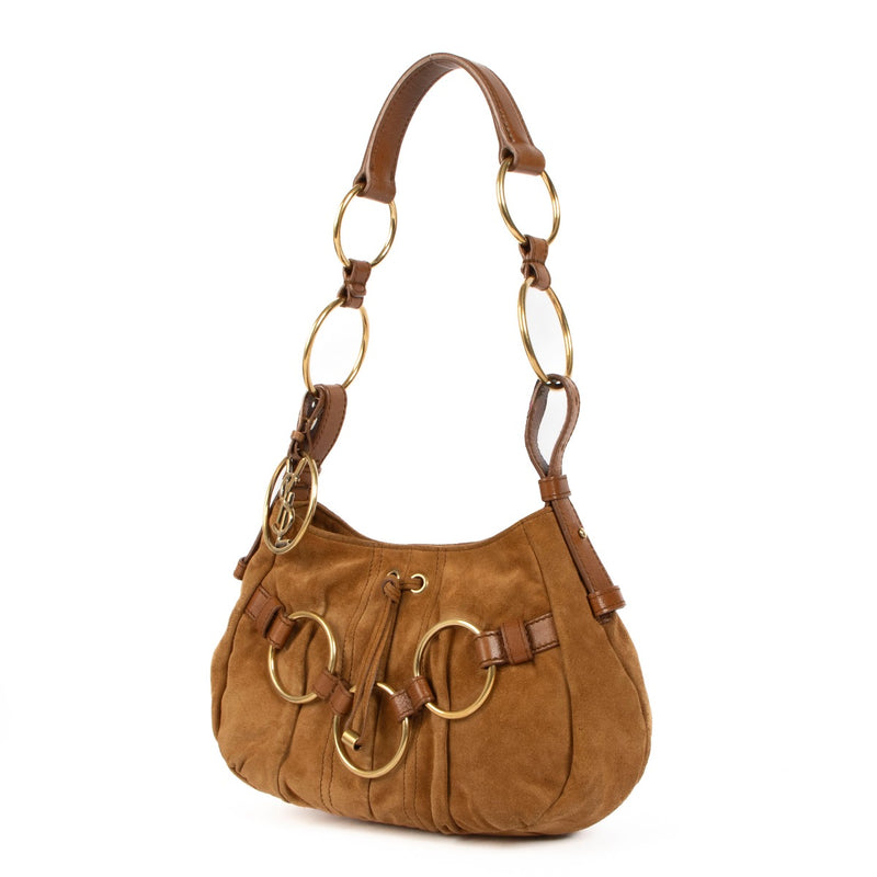 Shop safe online at Labellov in Antwerp, Brussels and Knokke this 100% authentic second hand Saint Laurent Brown Suede Shoulder Bag