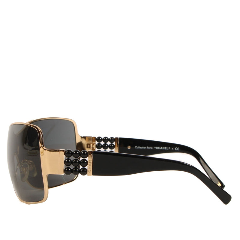 Chanel Black 4177 Perle Collection Shield Sunglasses