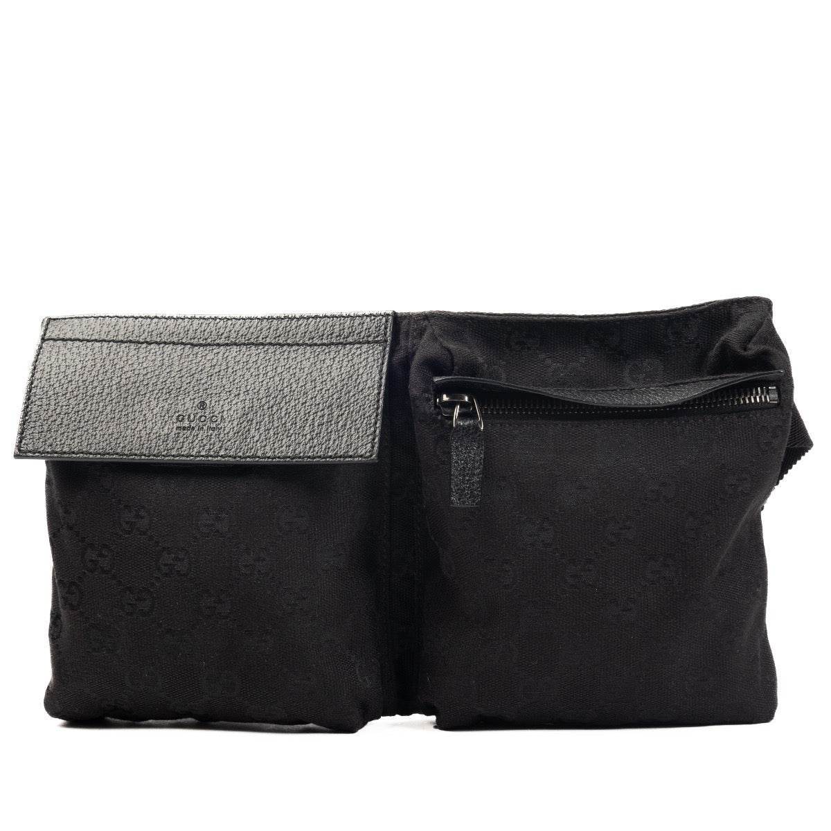 Shop safe online at Labellov in Antwerp, Brussels and Knokke this 100% authentic second hand Gucci Black Monogram Canvas Belt Bag