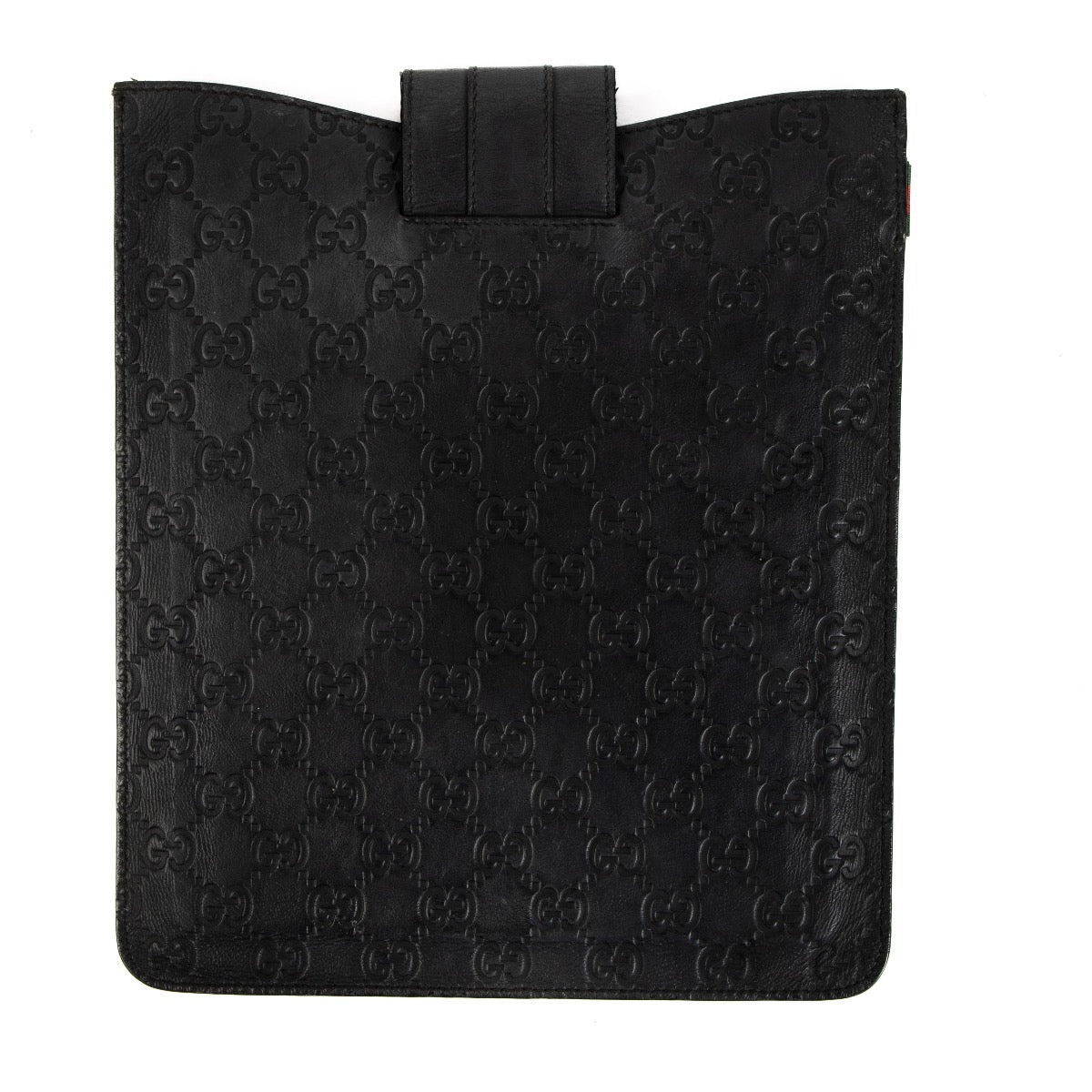 Gucci Black Embossed Leather Ipad Cover for the best price available at Labellov secondhand luxury