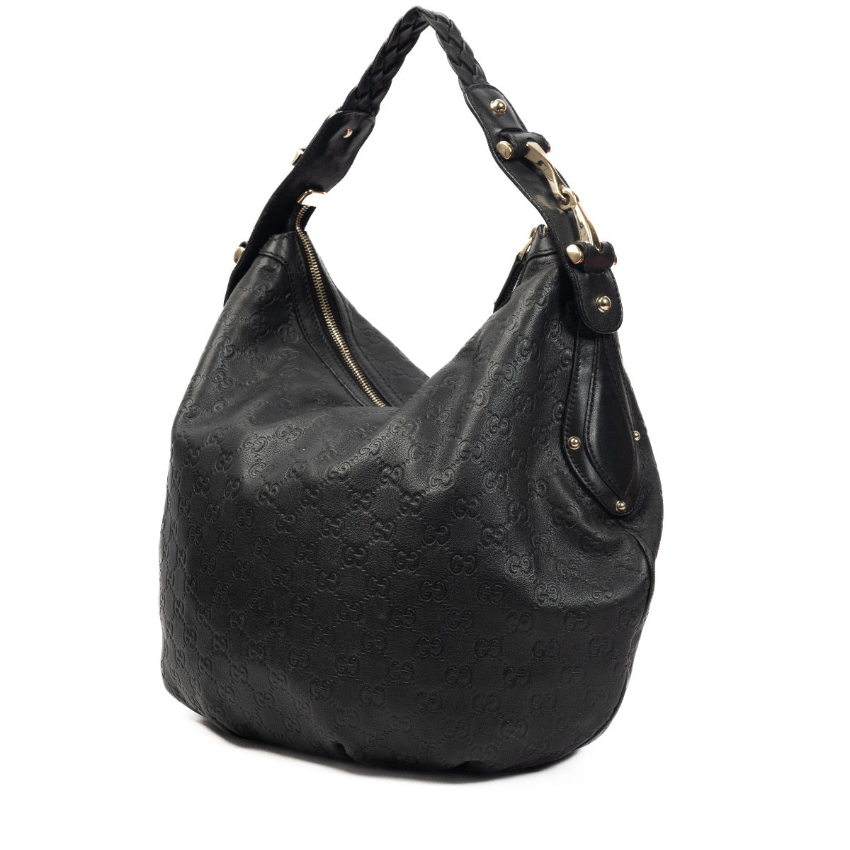 Shop 100% authentic second-hand Gucci Black Monogram Empreinte Shoulder Bag on Labellov.com