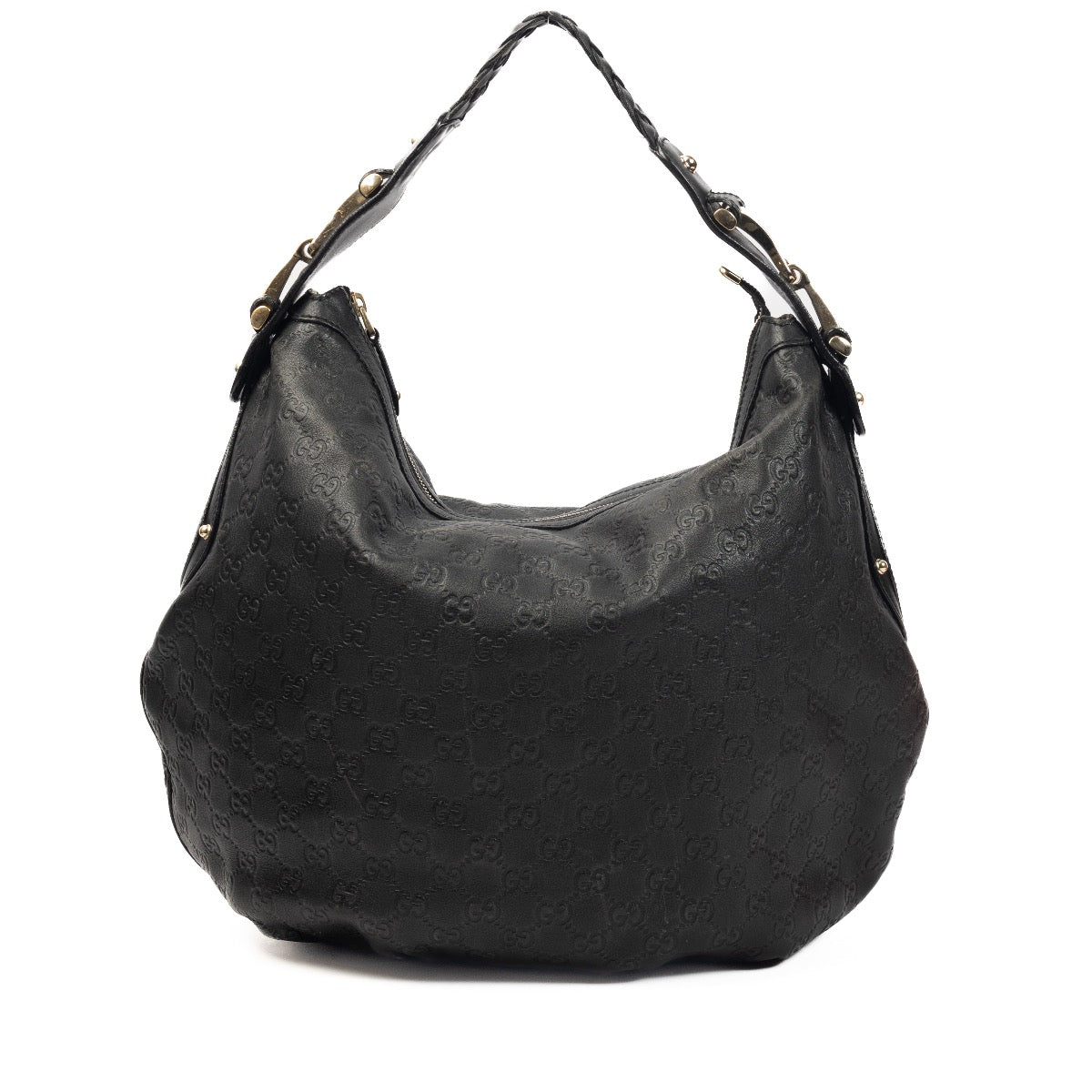Shop 100% authentic second-hand Gucci Black Monogram Empreinte Shoulder Bag on Labellov.com