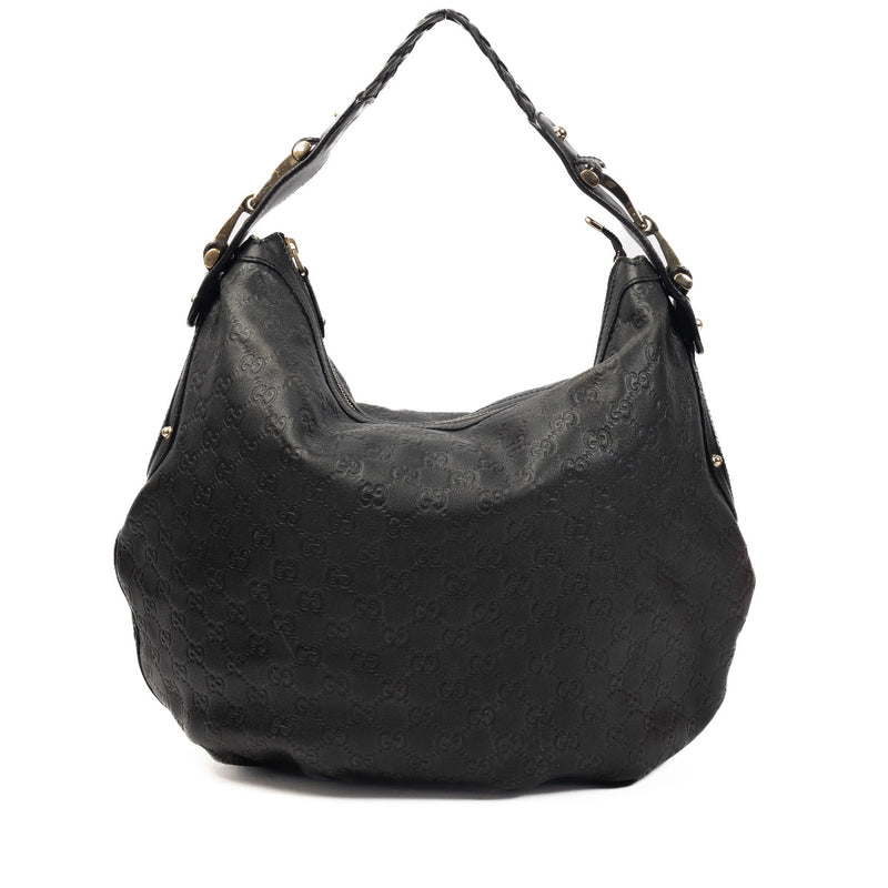 Shop 100% authentic second-hand Gucci Black Monogram Empreinte Shoulder Bag on Labellov.com