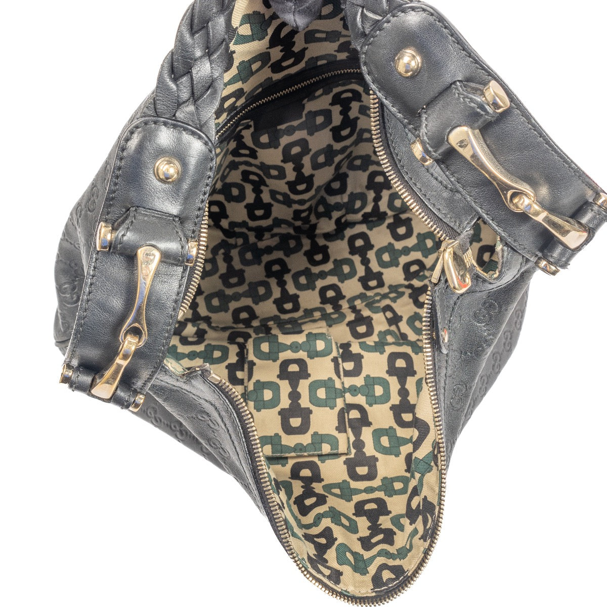 Shop 100% authentic second-hand Gucci Black Monogram Empreinte Shoulder Bag on Labellov.com