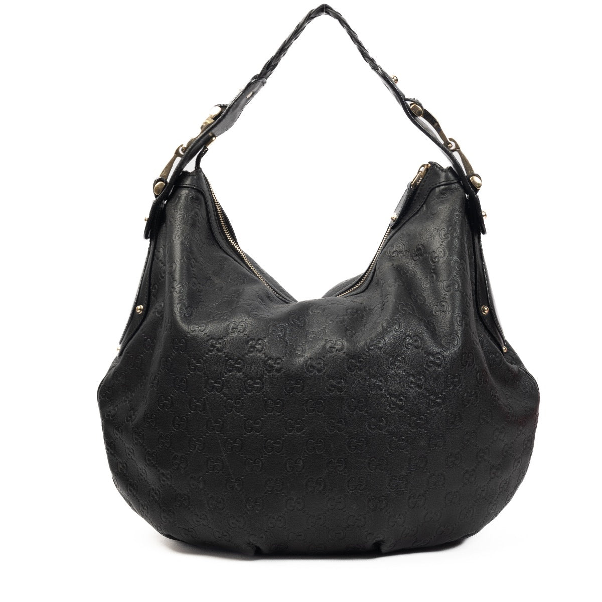 Shop 100% authentic second-hand Gucci Black Monogram Empreinte Shoulder Bag on Labellov.com
