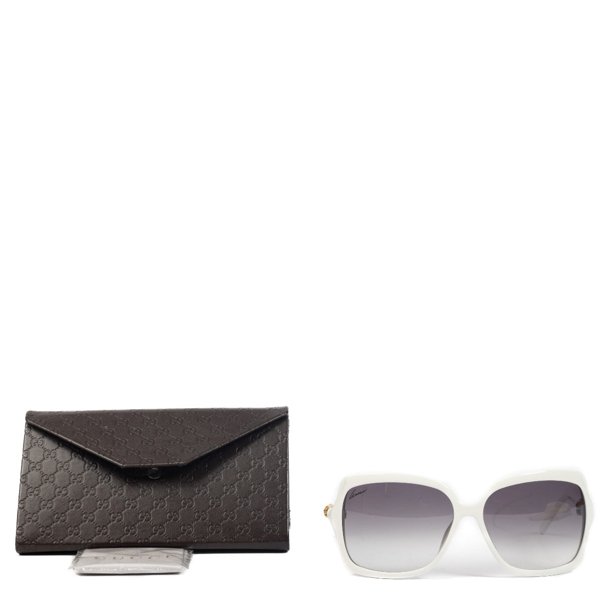 Gucci GG3131 Witte Bamboe Zonnebril
