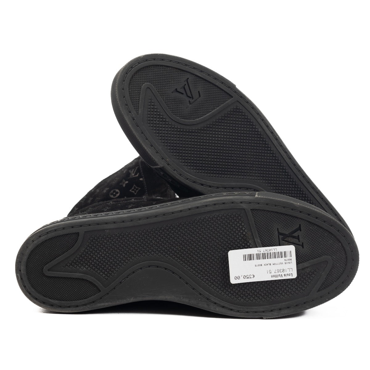 Shop 100% authentic second-hand Louis Vuitton Black Monogram Fur Jazzy Sneaker Boots on Labellov.com