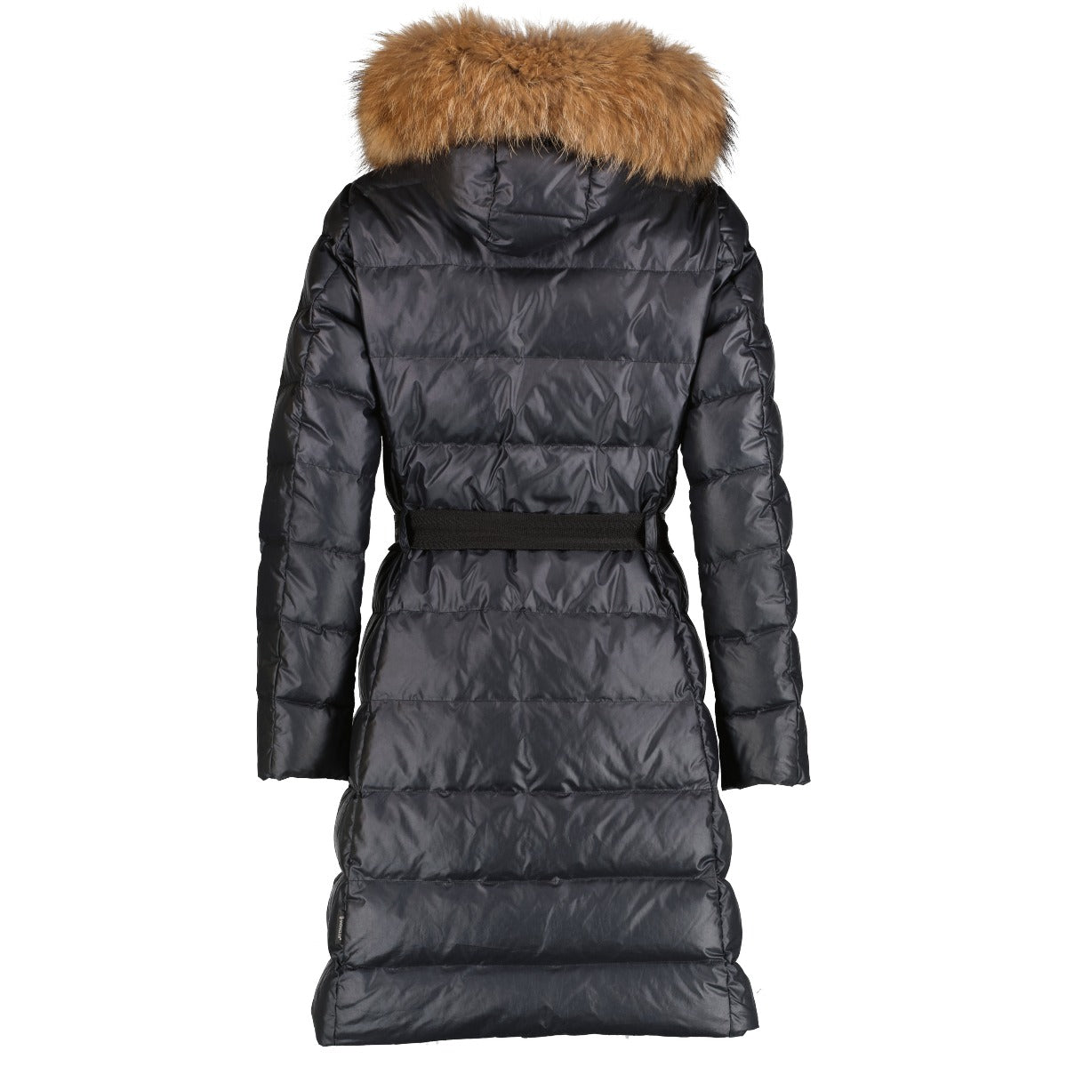 Moncler Black Nantesfur Long Down Jacket - Size 0