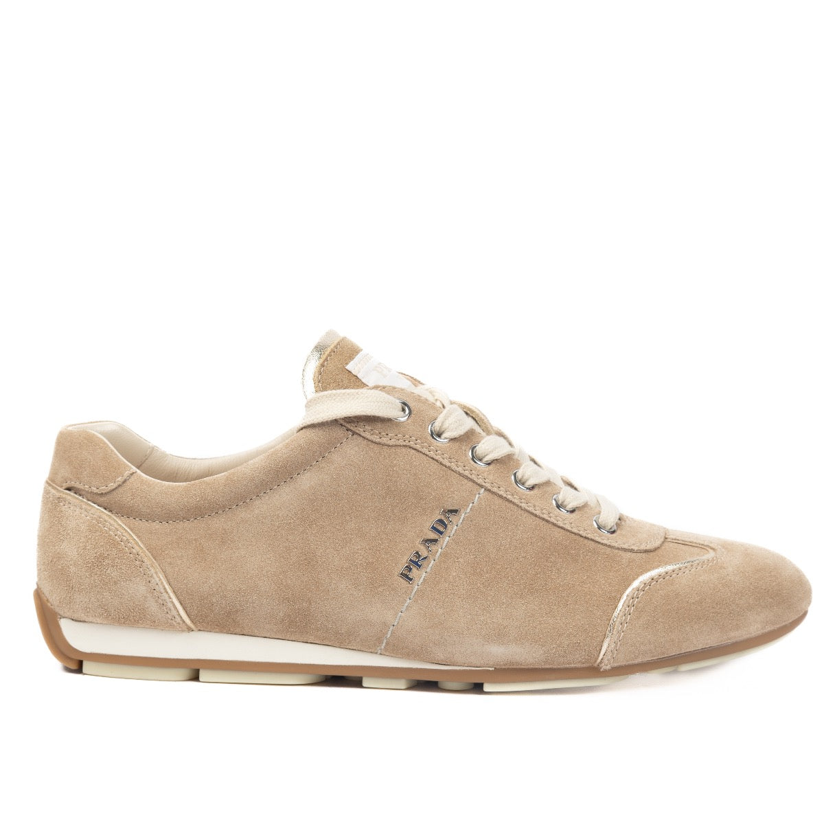 Shop safe online at Labellov these 100% authentic second hand Prada Beige Nubuck Sneakers - size 38