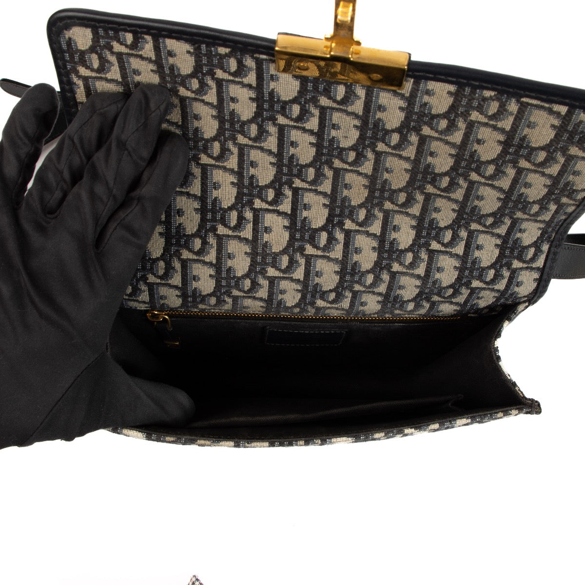 Sac 30 Montaigne Christian Dior en toile jacquard Dior Oblique bleue