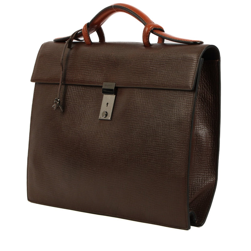 Delvaux Szekely 1992 Brown Leather Message Briefcase