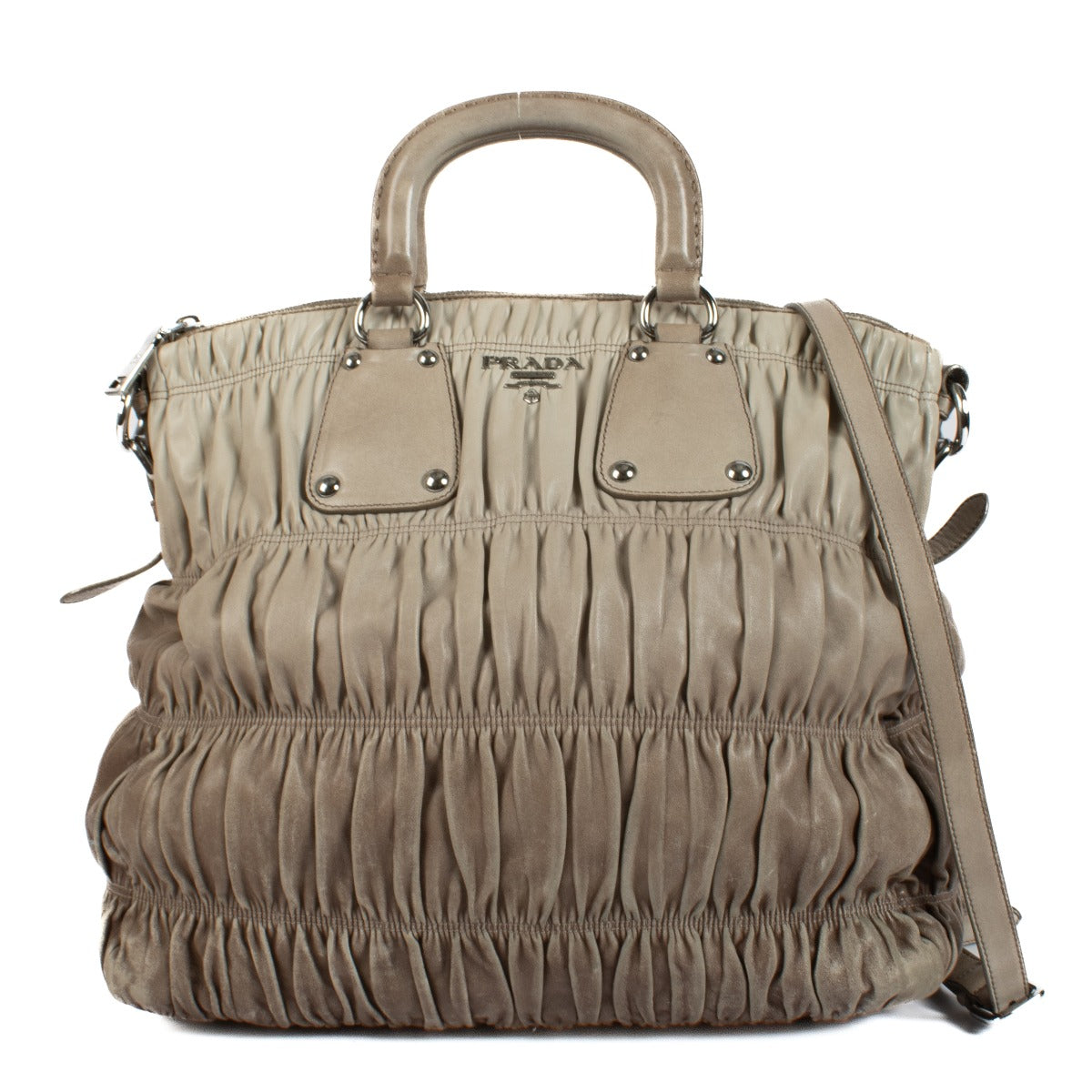 Shop 100% authentic Prada Ombre Gaufre Napa Leather Tote Bag at Labellov.com.