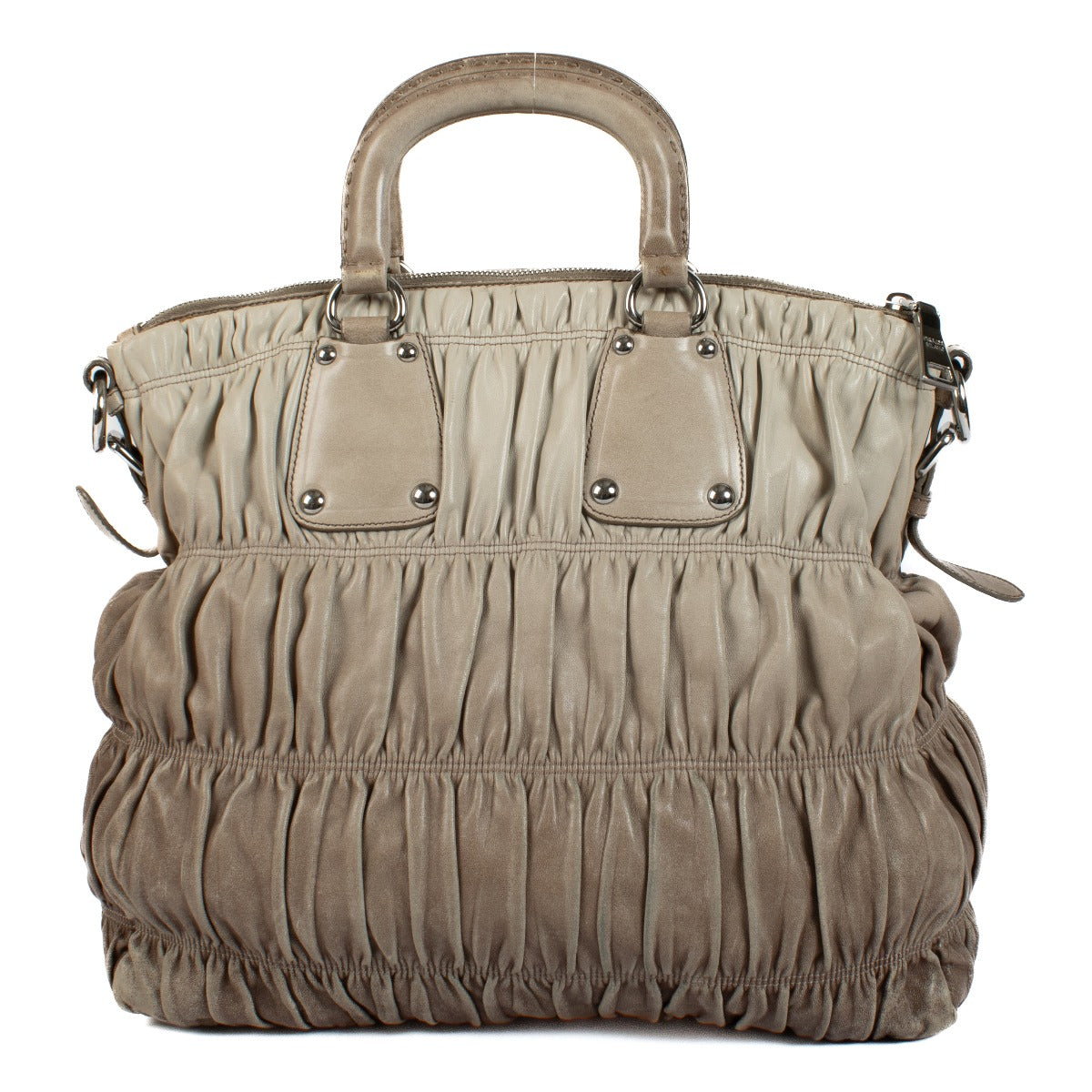 Shop 100% authentic Prada Ombre Gaufre Napa Leather Tote Bag at Labellov.com.