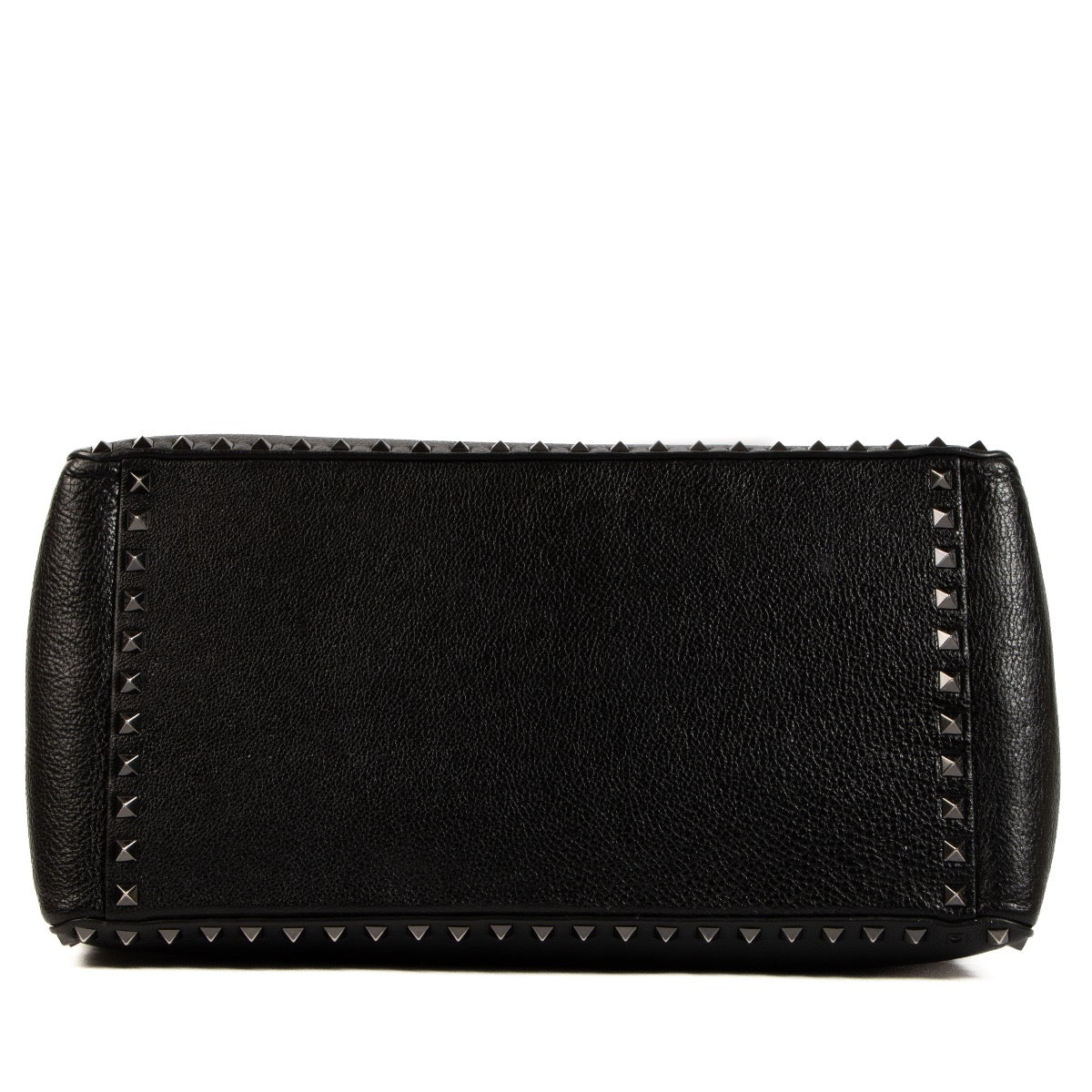 Shop 100% authentic second-hand Valentino Garavani Black Leather Rockstud Top Handle on Labellov.com