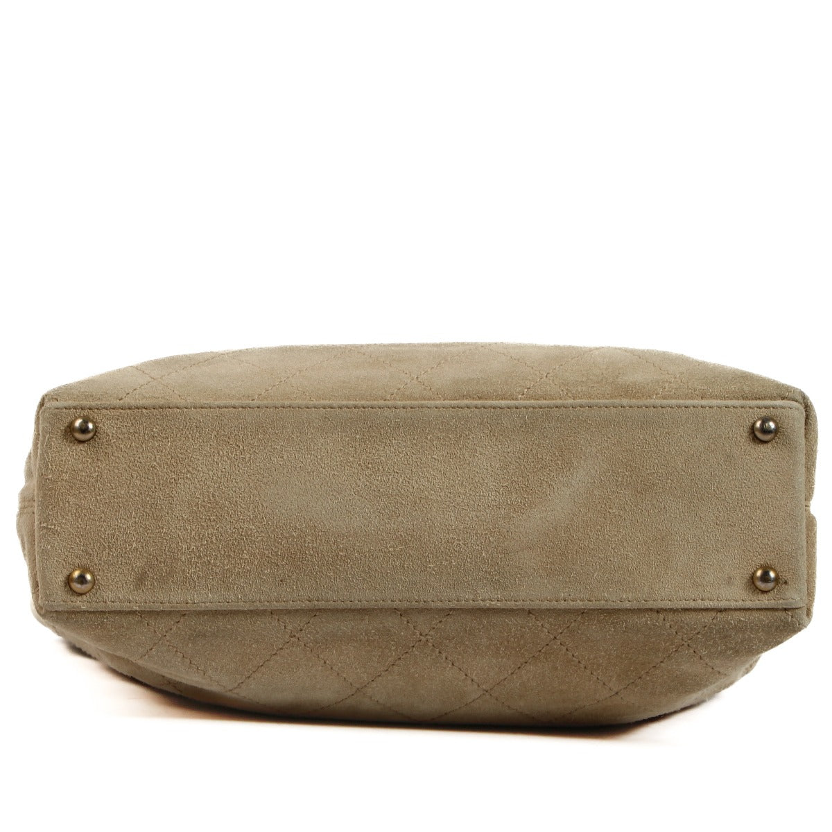 Chanel Beige Quilted Suede CC Tote Bag