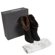 Shop 100% authentic second-hand Giuseppe Zanotti Black Suede Mink Fur Ankle Boots in size 38 on Labellov.com