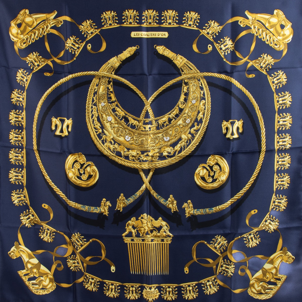 Shop 100% authentic second-hand Hermès Blue Silk Scarf on Labellov.com