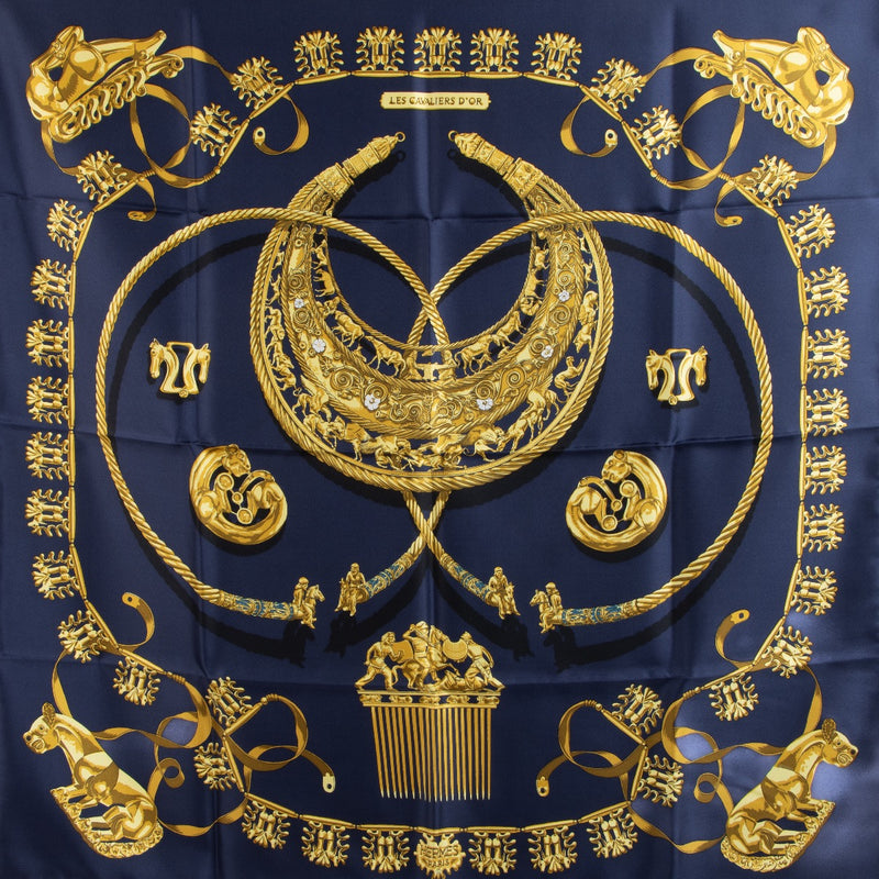 Shop 100% authentic second-hand Hermès Blue Silk Scarf on Labellov.com