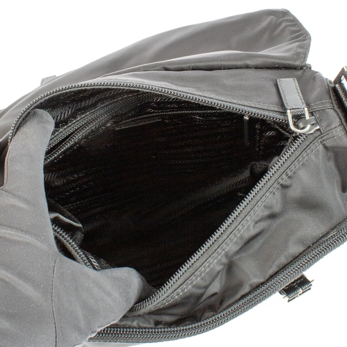 Shop 100% authentic Prada Black Re-Nylon Messenger Bag at Labellov.com.