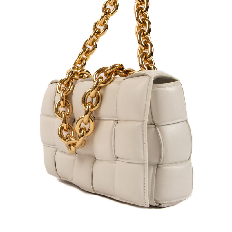 Shop 100% authentic second-hand Bottega Veneta Chalk Chain Cassette Crossbody on Labellov.com