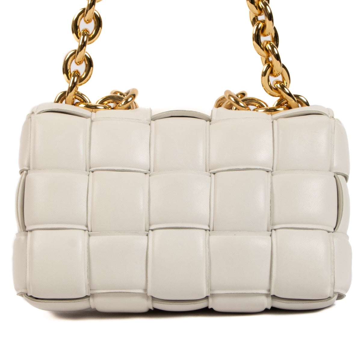 Shop 100% authentic second-hand Bottega Veneta Chalk Chain Cassette Crossbody on Labellov.com