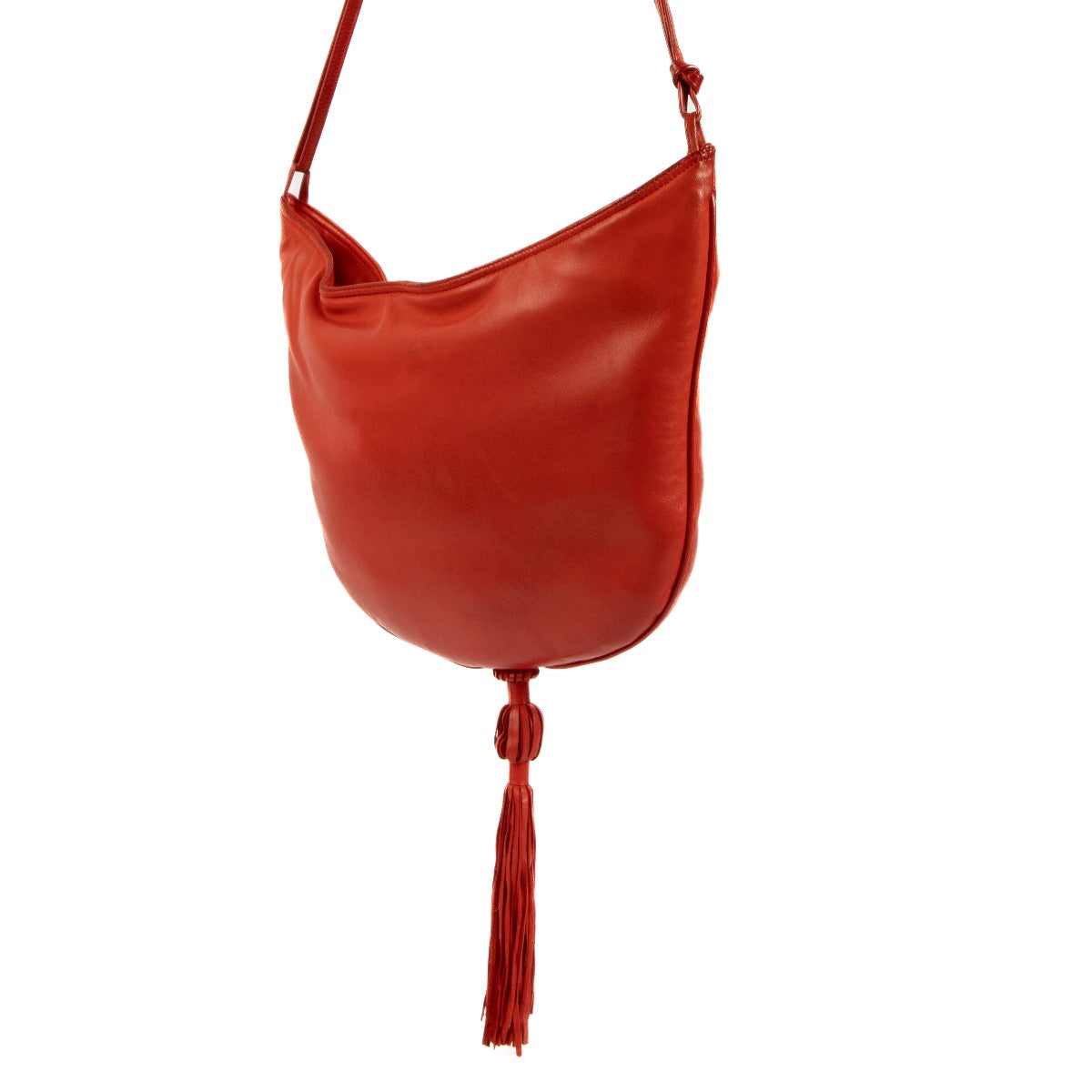 Shop 100% authentic second-hand Bottega Veneta Vintage Red Lambskin Halfmoon Bag on Labellov.com