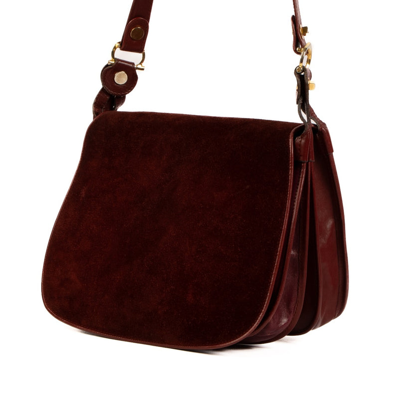 Shop 100% authentic second-hand Cartier Suède Burgundy Messenger Shoulder Bag on Labellov.com