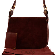 Shop 100% authentic second-hand Cartier Suède Burgundy Messenger Shoulder Bag on Labellov.com