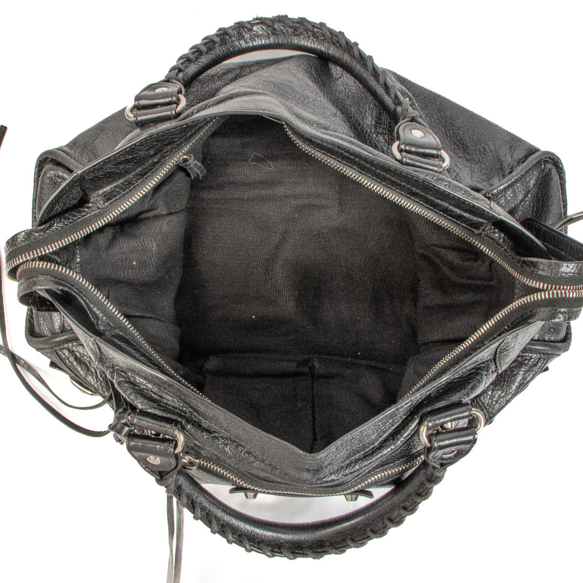 Balenciaga Black Arena Leather Medium City Bag