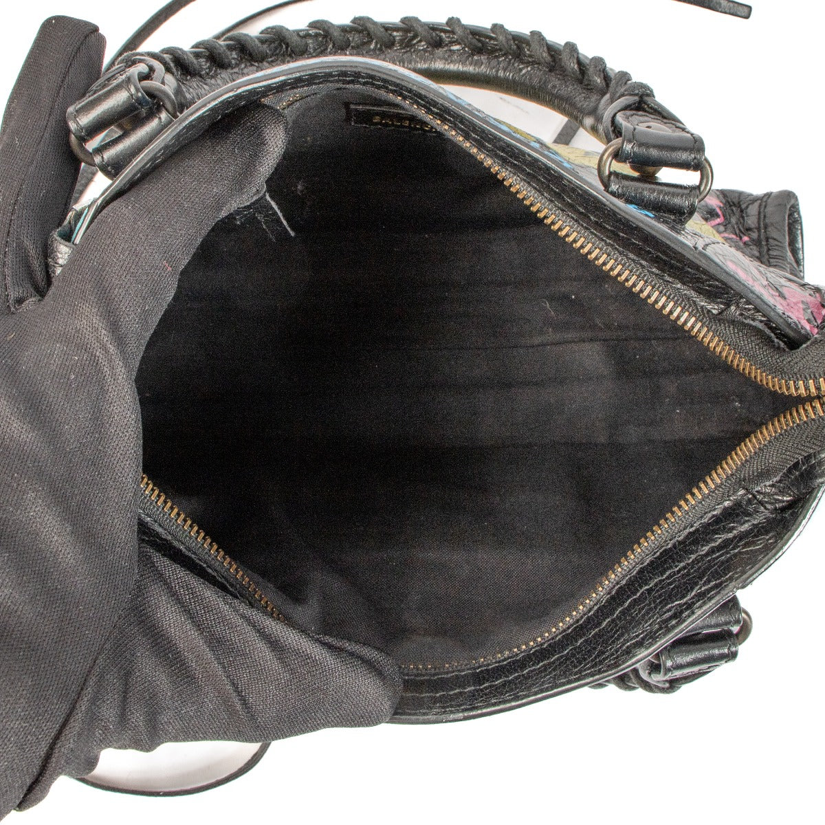Balenciaga Zwarte Graffiti Mini Classic City Tas