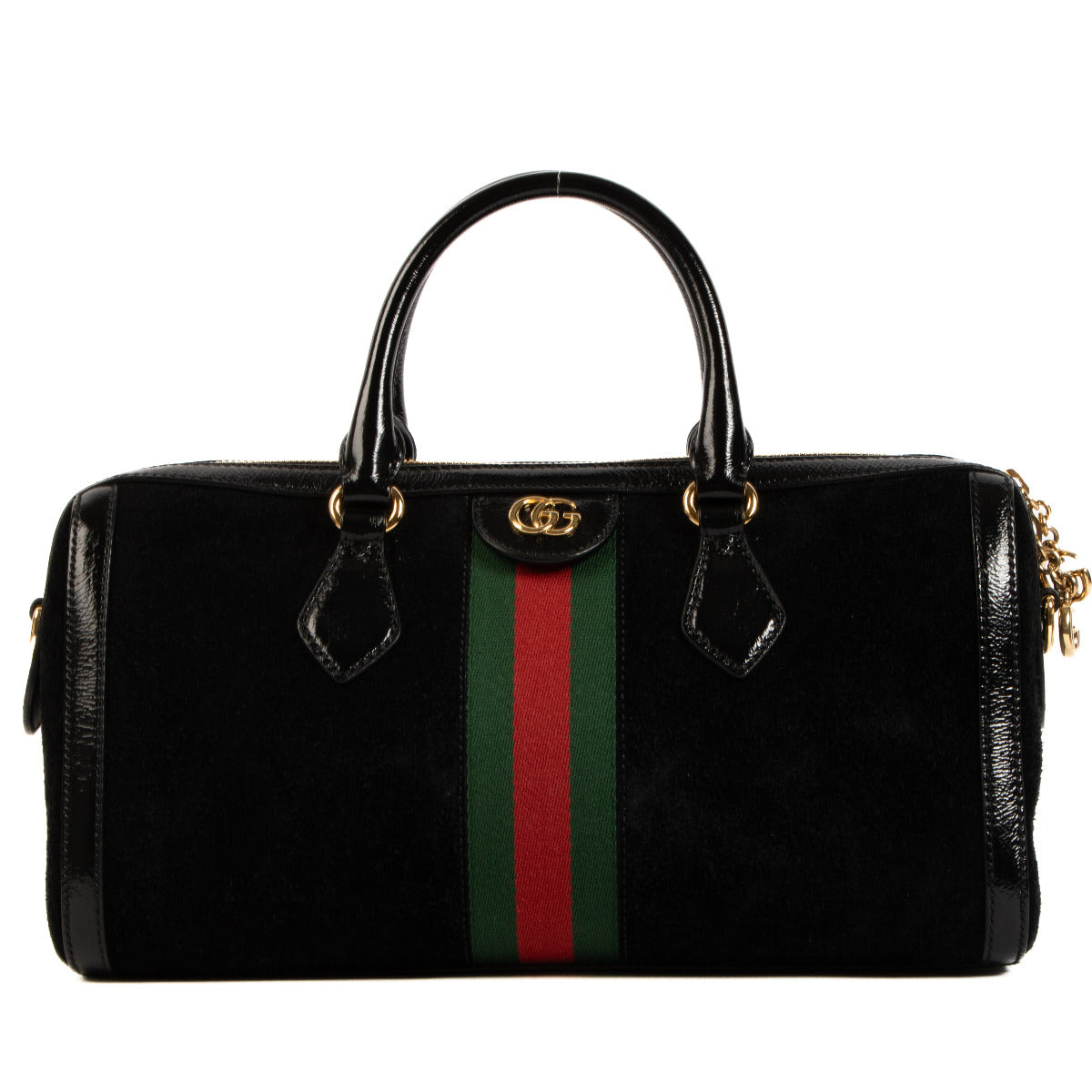 Sac Boston Gucci Ophidia petit en suède noir