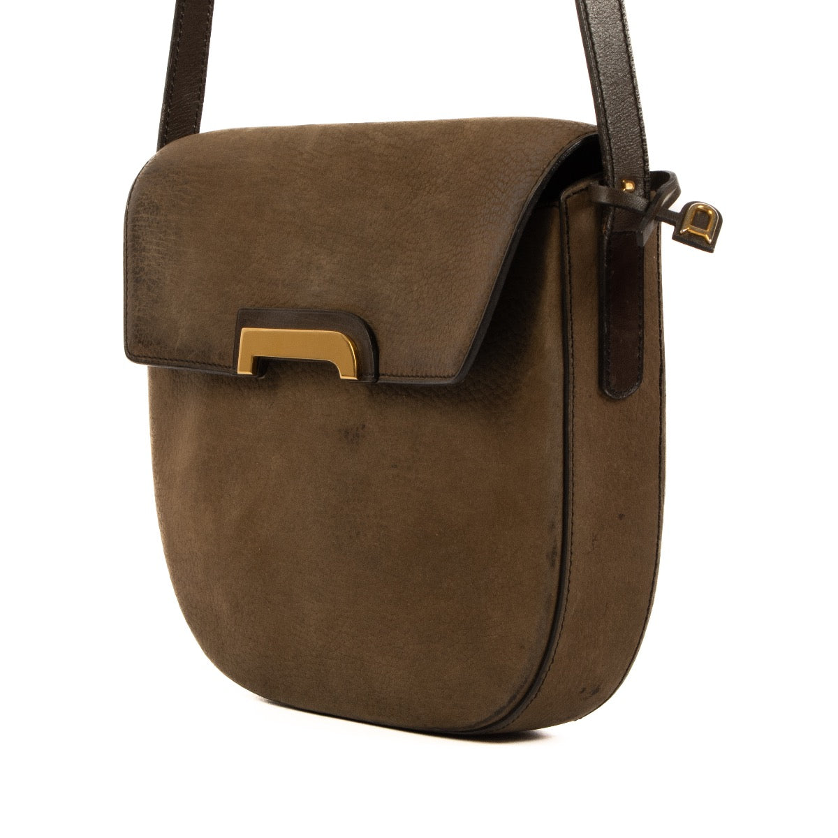 Shop 100% authentic second-hand Delvaux Brown Nubuck Crossbody Bag on Labellov.com