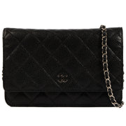 Chanel Black Caviar Leather Wallet On Chain PHW for the best price at Labellov secondhand luxury in Antwerp