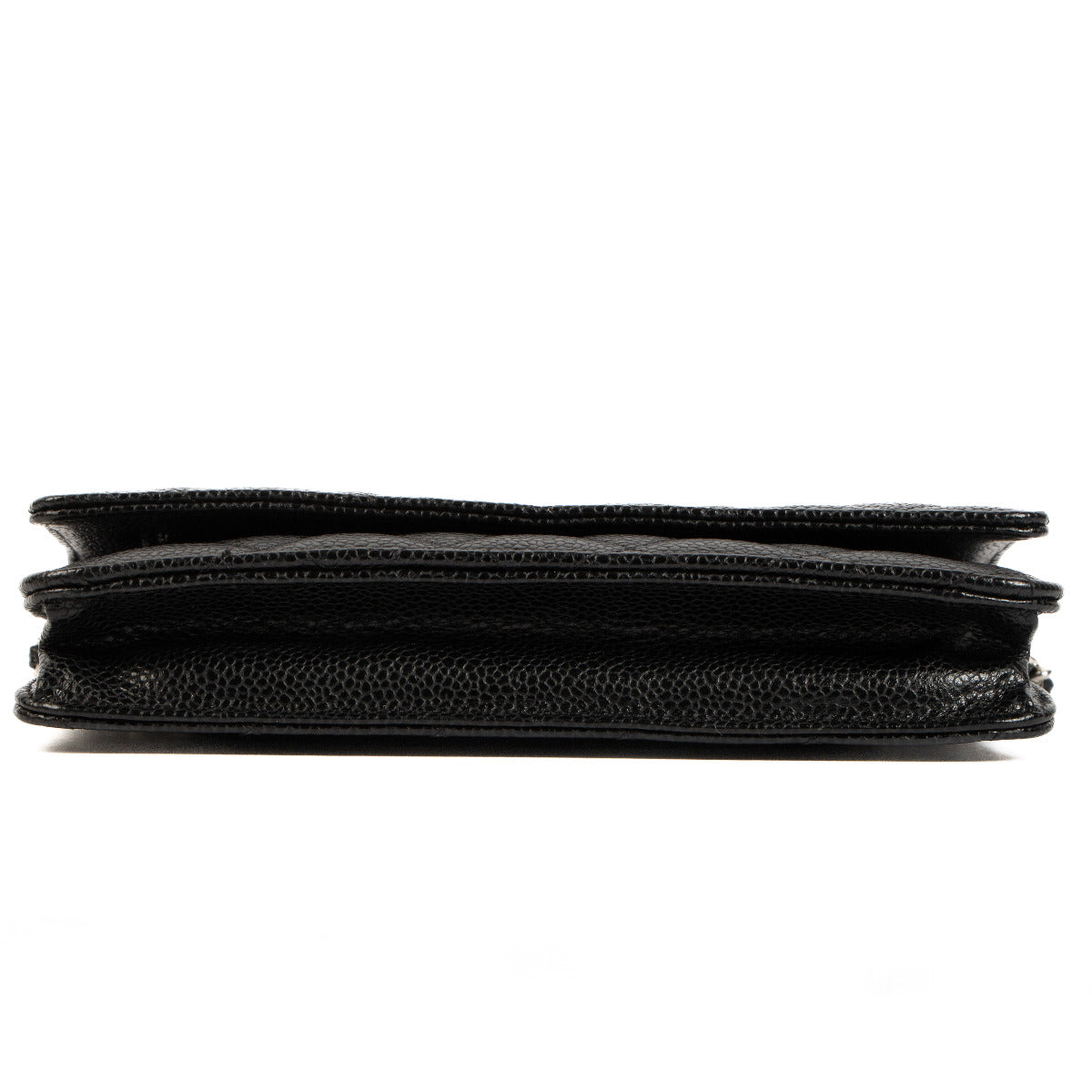 Sac à main Chanel en cuir caviar noir avec chaîne et accastillage argenté