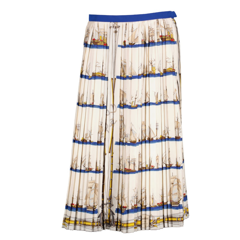 Shop 100% authentic second-hand Hermès Navires d'Europe A Voiles Mixtes Et A Vapeur 100% Silk Skirt FR42 on Labellov.com