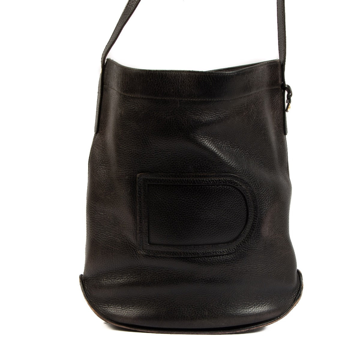 Delvaux Vintage Black Leather Pin Crossbody Bag