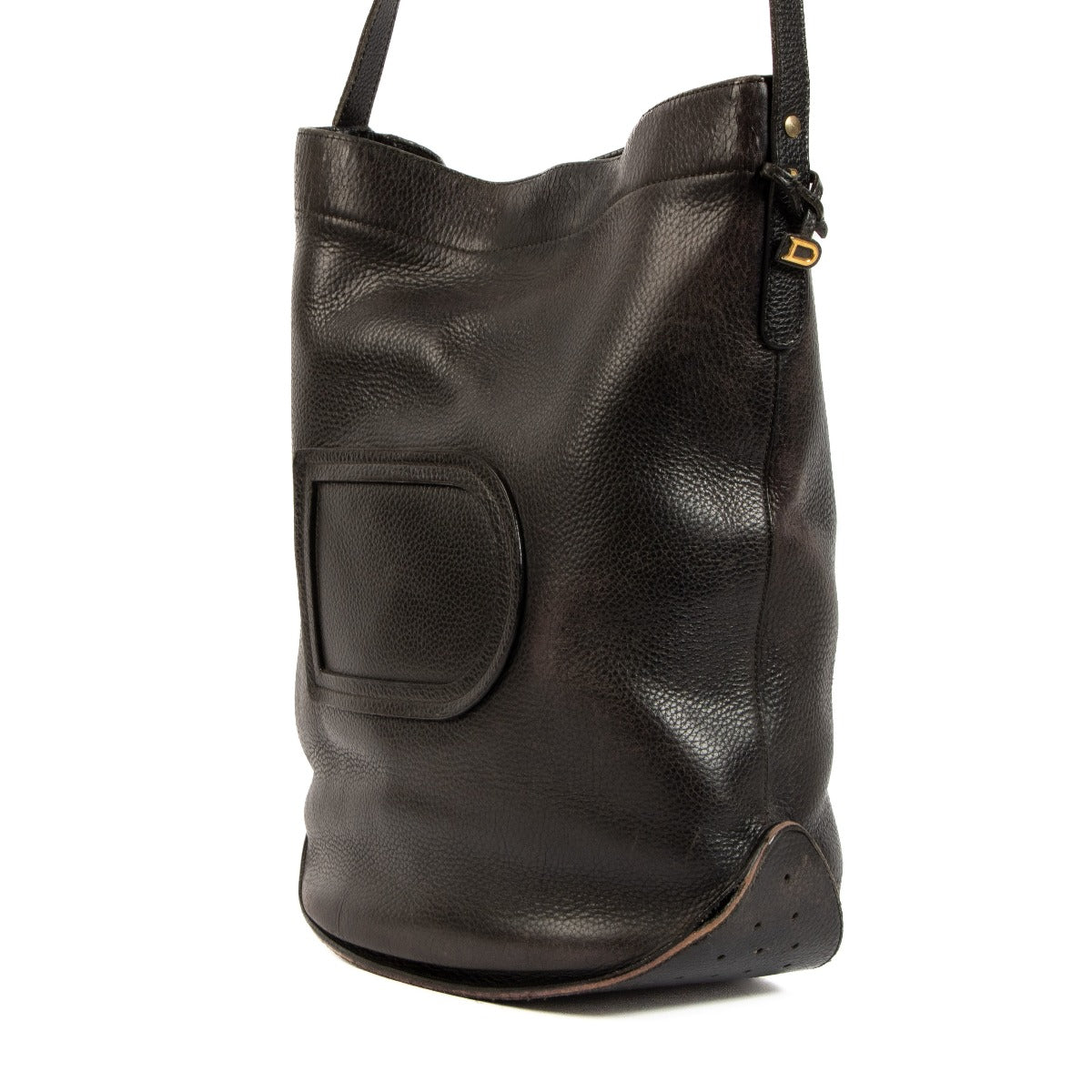 Delvaux Vintage Black Leather Pin Crossbody Bag