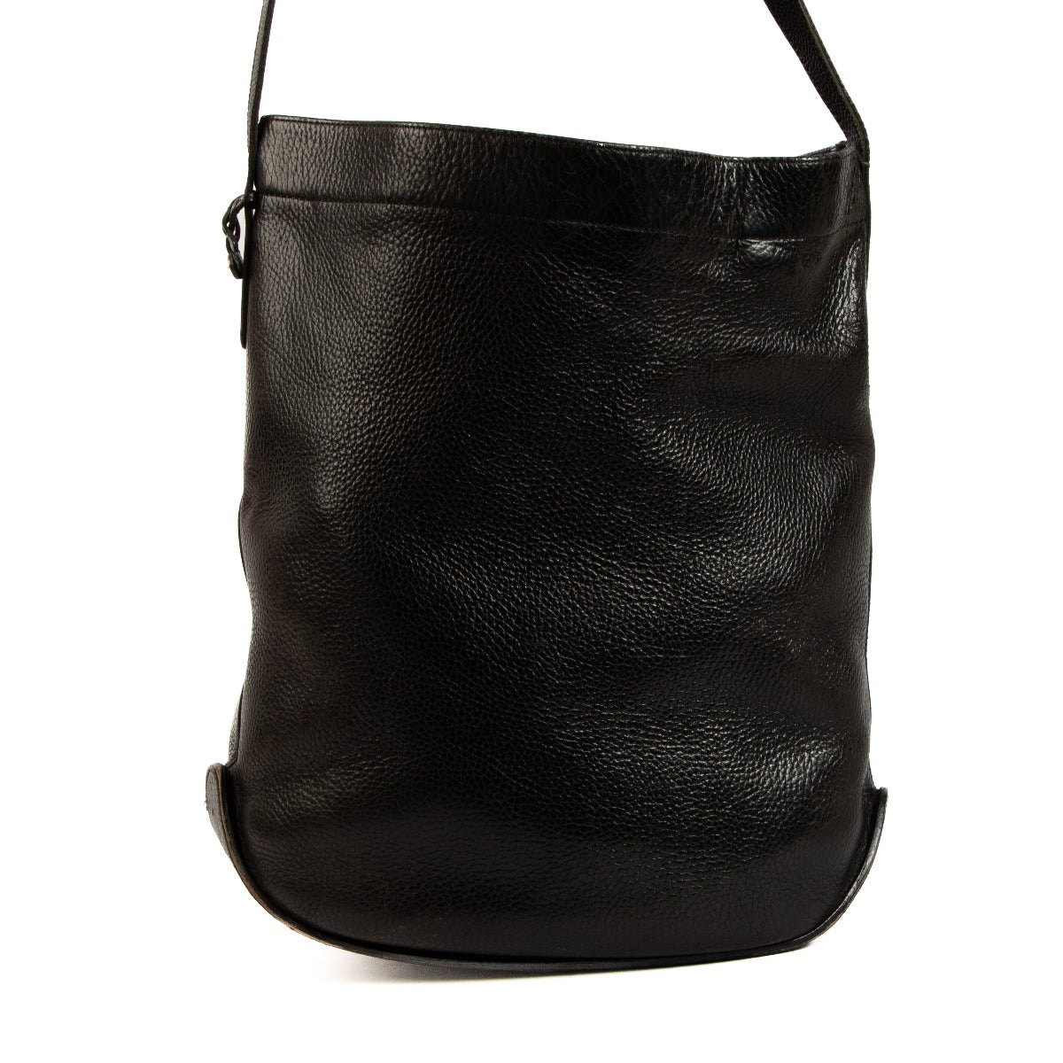 Sac bandoulière Delvaux vintage en cuir noir avec épingle